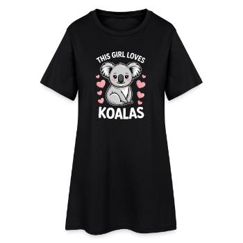 Koala Spruch Mädchen Lustiges Koala Geschenk - Frauen T-Shirt-Kleid - Schwarz - Vorne