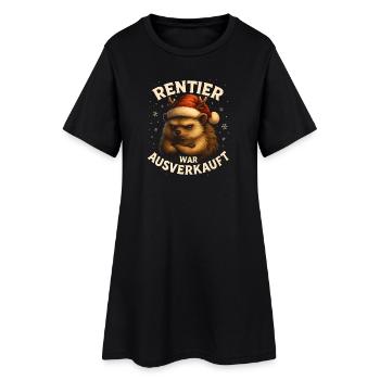 Weihnachten Spruch Humor Igel Lustig Rentier - Frauen T-Shirt-Kleid - Schwarz - Vorne