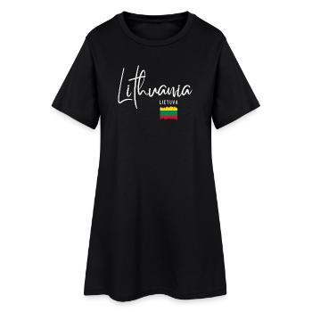 Racines lituaniennes, drapeau de la Lituanie - Robe T-shirt Femme - noir - Devant