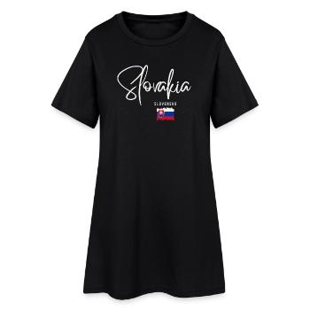 Slowakische Wurzeln, ich liebe die Slowakei - Frauen T-Shirt-Kleid - Schwarz - Vorne