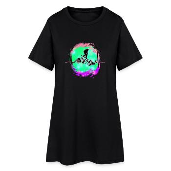 snowboard - Frauen T-Shirt-Kleid - Schwarz - Vorne