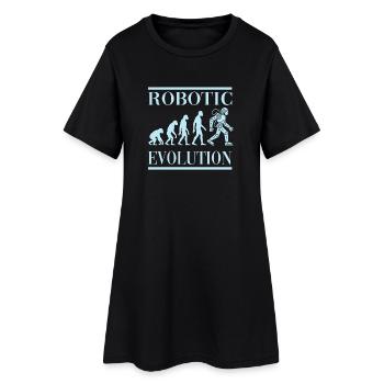 Roboter Evolution Fortschritt Mensch Zukunft - Frauen T-Shirt-Kleid - Schwarz - Vorne