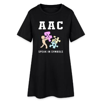 Communication AAC Langue des signes SLP - Robe T-shirt Femme - noir - Devant