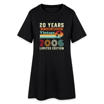 20 Years 2006 Vintage Retro Birthday Gift - Women’s T-Shirt Dress - black - Front