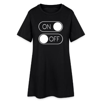 Toggle Grafik On Off Schalter - Frauen T-Shirt-Kleid - Schwarz - Vorne