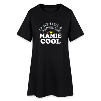 Mamie Cool Véritable Reine Retro - Robe T-shirt Femme - noir - Devant