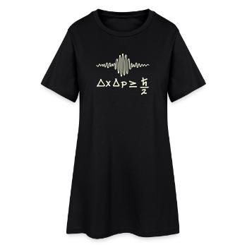 Quantum waves and uncertainty - Women’s T-Shirt Dress - black - Front