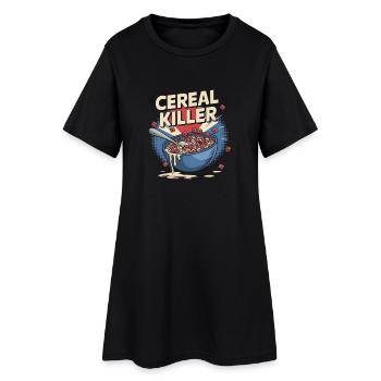 Cereal Killer - Petit-déjeuner rétro - Robe T-shirt Femme - noir - Devant