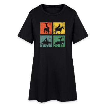 Voltige, équitation, équitation, gymnastique - Robe T-shirt Femme - noir - Devant