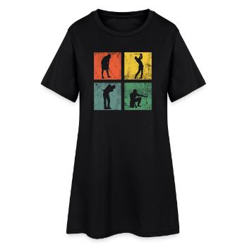 Golfspieler Golfer Golf Golfen Geschenk - Frauen T-Shirt-Kleid - Schwarz - Vorne
