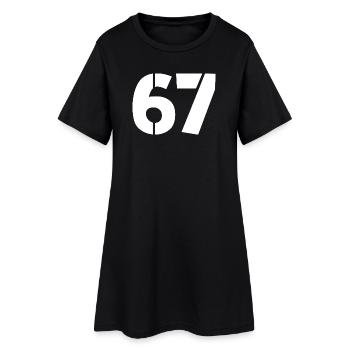 Fun 67 Number 6-7 6 7 Six Seven - Women’s T-Shirt Dress - black - Front