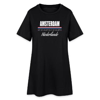 Amsterdam - Robe T-shirt Femme - noir - Devant
