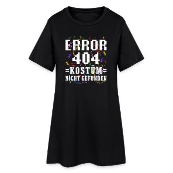 Karneval Fasching Error 404 Lustiger Kostümersatz - Frauen T-Shirt-Kleid - Schwarz - Vorne