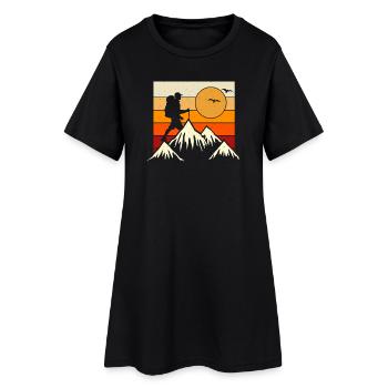 Randonnée Randonneur Alpiniste Cadeau - Robe T-shirt Femme - noir - Devant