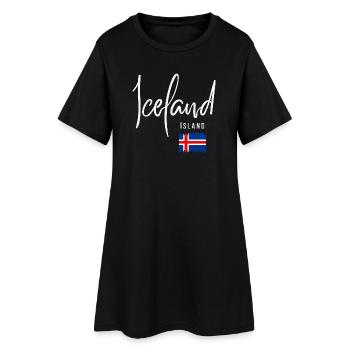 Racines islandaises, j’adore l’Islande - Robe T-shirt Femme - noir - Devant