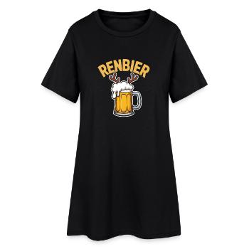 Cruche de renne avec bois - Robe T-shirt Femme - noir - Devant
