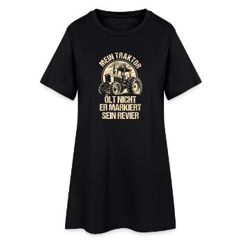 Landwirt Bauernhof Farmer Bauer Traktor - Frauen T-Shirt-Kleid - Schwarz - Vorne