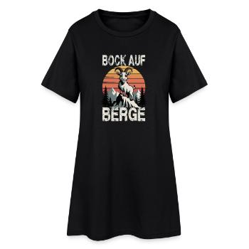  Bock Auf Berge Alpen Steinbock Gipfel Wanderlust - Frauen T-Shirt-Kleid - Schwarz - Vorne