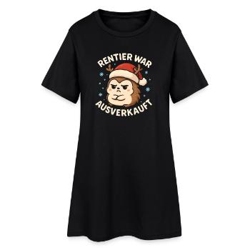 Weihnachten Spruch Humor Igel Lustig Rentier - Frauen T-Shirt-Kleid - Schwarz - Vorne
