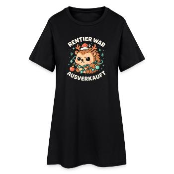 Weihnachten Spruch Humor Igel Lustig Rentier - Frauen T-Shirt-Kleid - Schwarz - Vorne