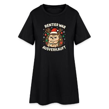 Weihnachten Spruch Humor Igel Lustig Rentier - Frauen T-Shirt-Kleid - Schwarz - Vorne