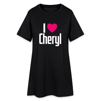 I Love Cheryl Pink Heart I Love Cheryl - Women’s T-Shirt Dress - black - Front