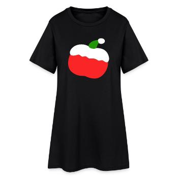 Pomme – Noël - Robe T-shirt Femme - noir - Devant