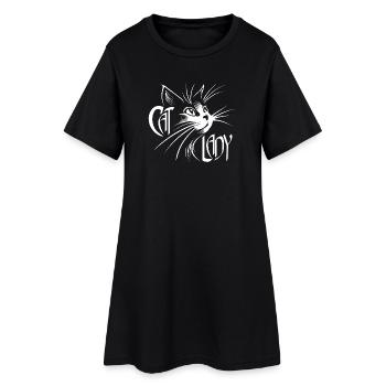 Chat Lady Chat Chats - Robe T-shirt Femme - noir - Devant