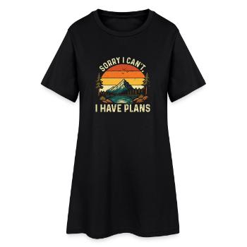 Sorry I Can’t I Have Plans Hiking Funny Trail - Women’s T-Shirt Dress - black - Front