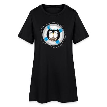 Capitaine pingouin – Motif marin maritime - Robe T-shirt Femme - noir - Devant