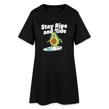 Rester mûr Surf Avocado - Robe T-shirt Femme - noir - Devant