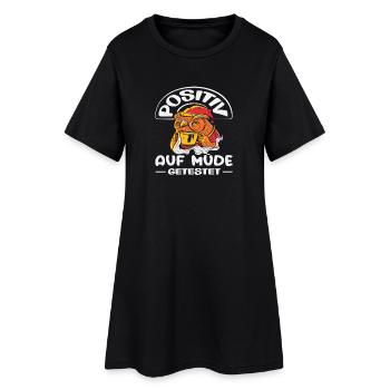 Testé positif pour l’humour de la chouette fatiguée - Robe T-shirt Femme - noir - Devant