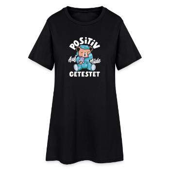 Testé positif pour l’humour d’ours fatigué - Robe T-shirt Femme - noir - Devant