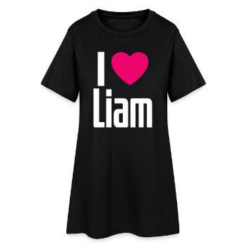 I Love Liam Pink Heart I Love Liam - Women’s T-Shirt Dress - black - Front