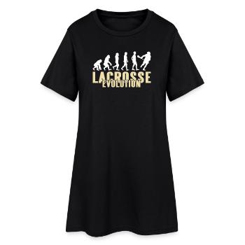 Lacrosse Evolution Funny Sports Humor Parody - Women’s T-Shirt Dress - black - Front