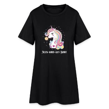 Alles Wird Gut Wunsch Einhorn Genesung Motivation - Frauen T-Shirt-Kleid - Schwarz - Vorne