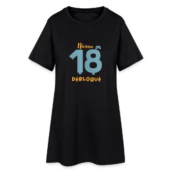 Niveau 18 Débloqué - Robe T-shirt Femme - noir - Devant