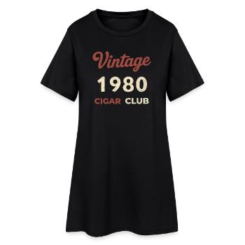 Vintage 1980 Cigar Club Retro Geburtsjahr Geschenk - Frauen T-Shirt-Kleid - Schwarz - Vorne