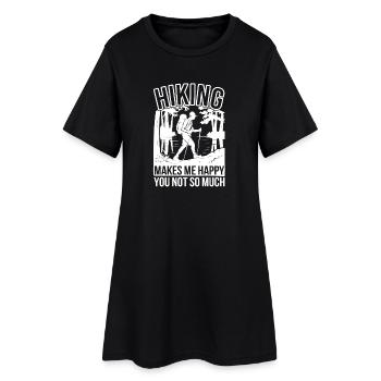 Drôle de randonnée citation randonneur - Robe T-shirt Femme - noir - Devant