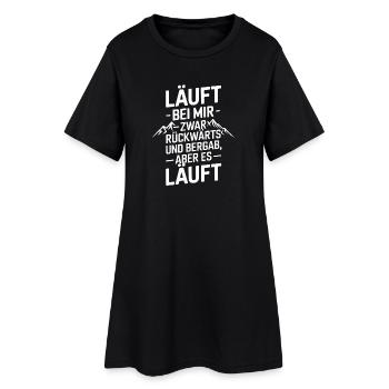 Läuft bei mir Rückwärts Bergab - Frauen T-Shirt-Kleid - Schwarz - Vorne