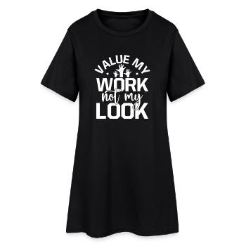 Social Worker Quote Value My Work Not Look Social - Frauen T-Shirt-Kleid - Schwarz - Vorne