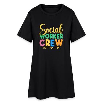 Équipe de quota de travailleurs sociaux Travail social - Robe T-shirt Femme - noir - Devant