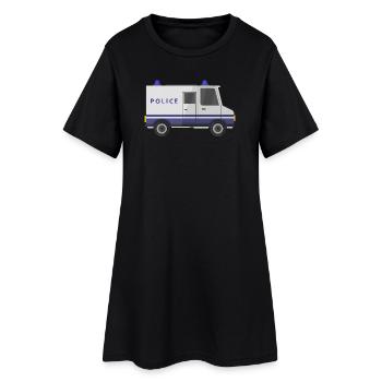 Fourgon de police - Robe T-shirt Femme - noir - Devant
