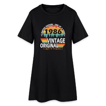 1986 Vintage Rétro Cadeau d’anniversaire - Robe T-shirt Femme - noir - Devant