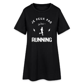 Je Peux Pas J'ai Course À Pied Coureur Humour - Robe T-shirt Femme - noir - Devant