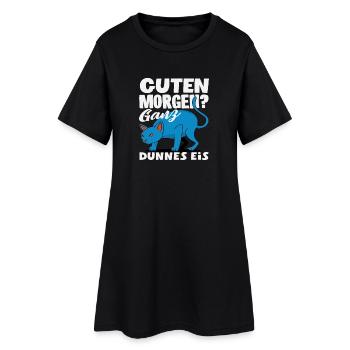 Bonjour chat de glace très mince - Robe T-shirt Femme - noir - Devant