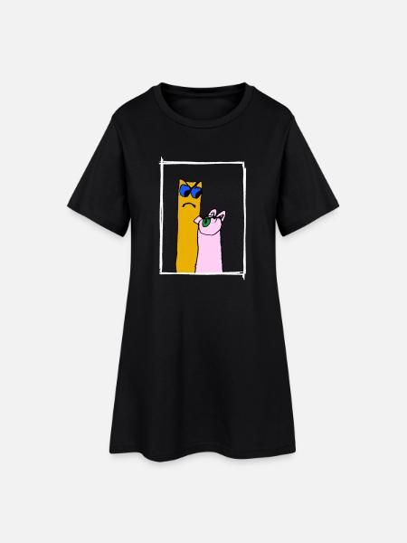 Pig vs French Frieze - Women’s T-Shirt Dress - black