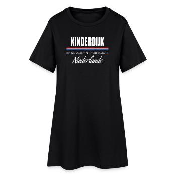 Kinderdijk - Frauen T-Shirt-Kleid - Schwarz - Vorne
