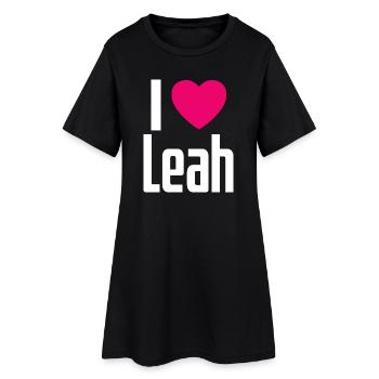 J’aime Leah Pink Heart J’aime Leah - Robe T-shirt Femme - noir - Devant
