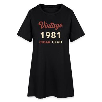 Vintage 1981 Cigar Club Retro Geburtsjahr Geschenk - Frauen T-Shirt-Kleid - Schwarz - Vorne